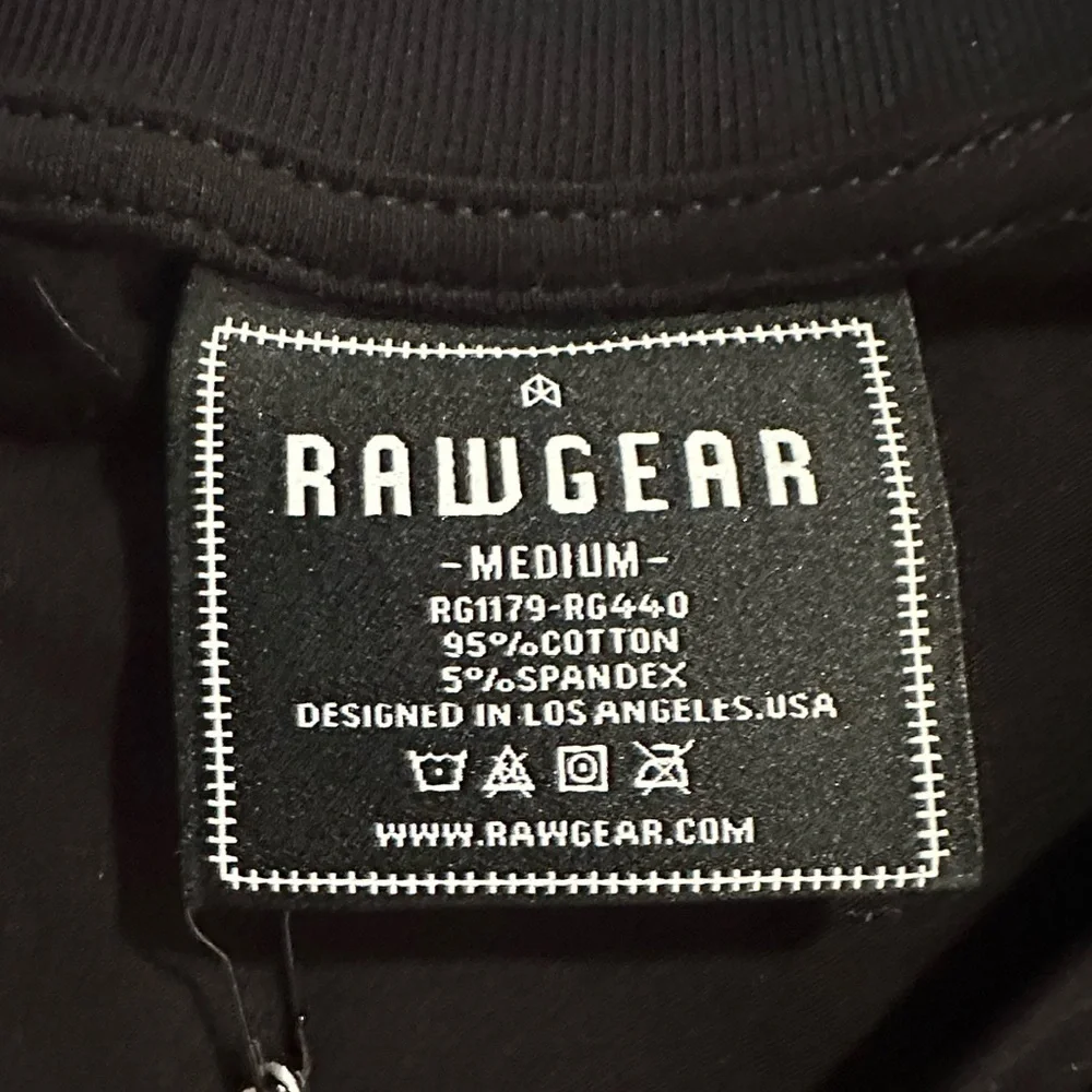 RAW GEAR - LONG SLEEVE T-Shirt -  Black - Size Medium - RG440 - NWT - Picture 3 of 4